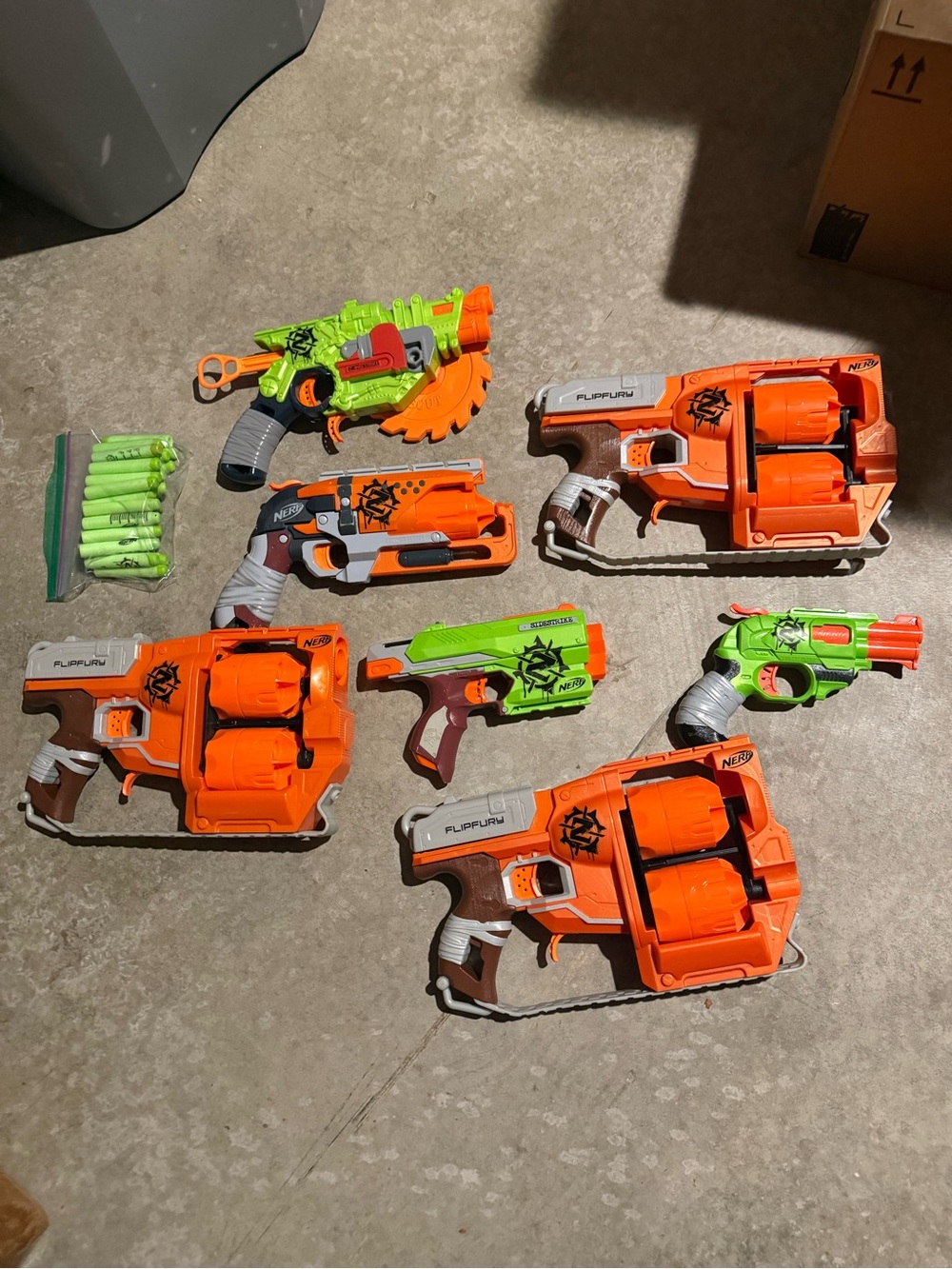 Nerf  zombie strike lot Flip Fury/Side Strike tested working used darts included